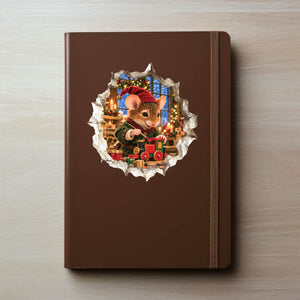 Christmas Elf Mouse Hole Decal