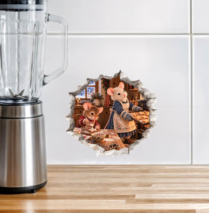 Christmas Cookie Baking Mouse Hole Decal