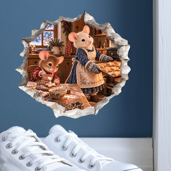 Christmas Cookie Baking Mouse Hole Decal
