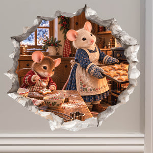 Christmas Cookie Baking Mouse Hole Decal