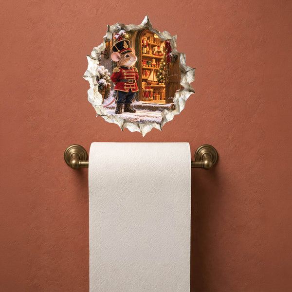Christmas Toy Soldier Mouse Hole Decal