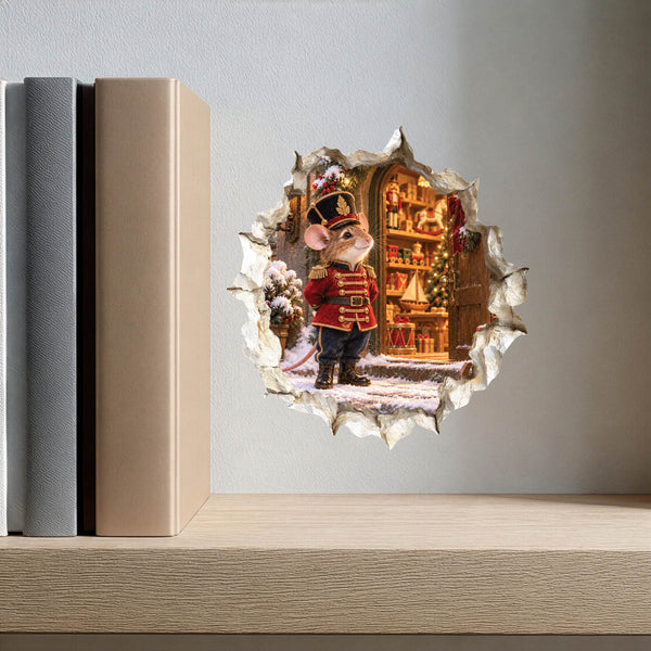 Christmas Toy Soldier Mouse Hole Decal