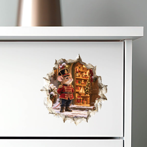 Christmas Toy Soldier Mouse Hole Decal