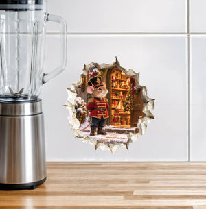 Christmas Toy Soldier Mouse Hole Decal