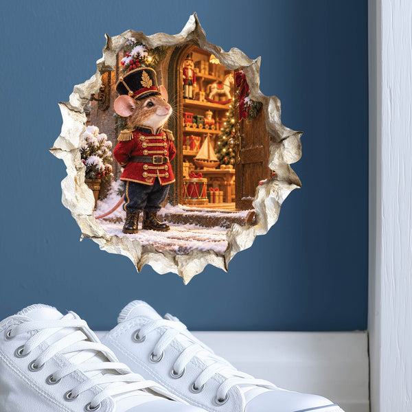 Christmas Toy Soldier Mouse Hole Decal