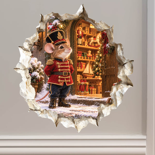 Christmas Toy Soldier Mouse Hole Decal