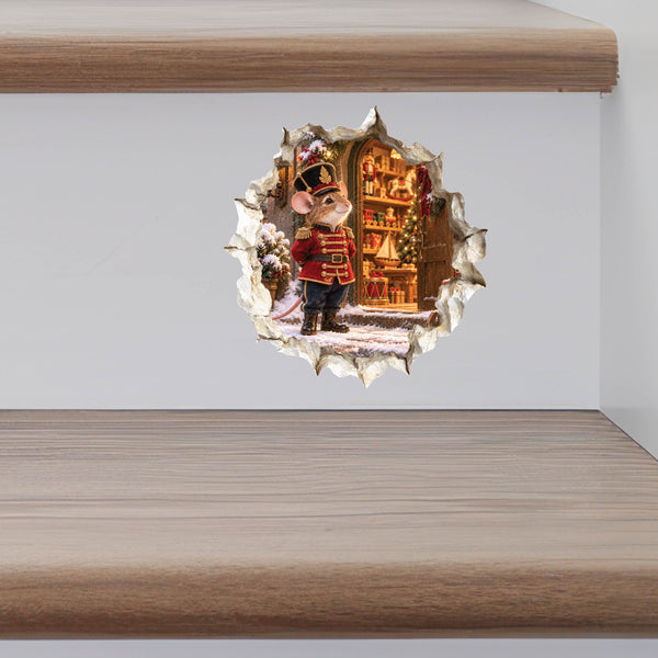 Christmas Toy Soldier Mouse Hole Decal