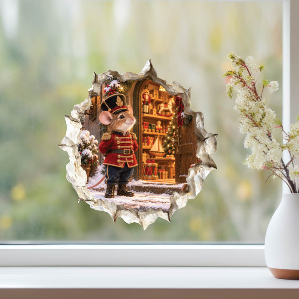 Christmas Toy Soldier Mouse Hole Decal