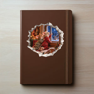 Christmas Northern Star Mouse Hole Decal