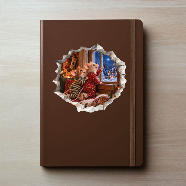 Christmas Northern Star Mouse Hole Decal