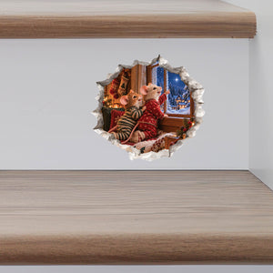 Christmas Northern Star Mouse Hole Decal