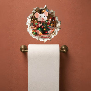 Tangled Christmas Lights Mouse Hole Decal