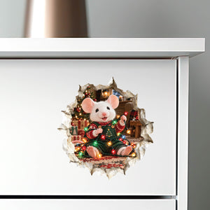 Tangled Christmas Lights Mouse Hole Decal