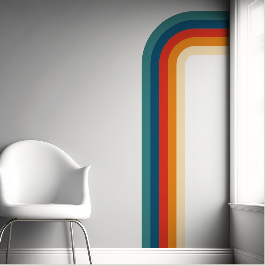 Retro Rainbow Decal for Corners and Door Frames