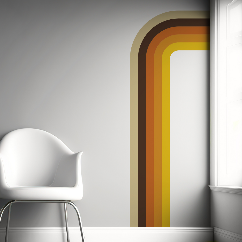 Retro Rainbow Decal for Corners and Door Frames