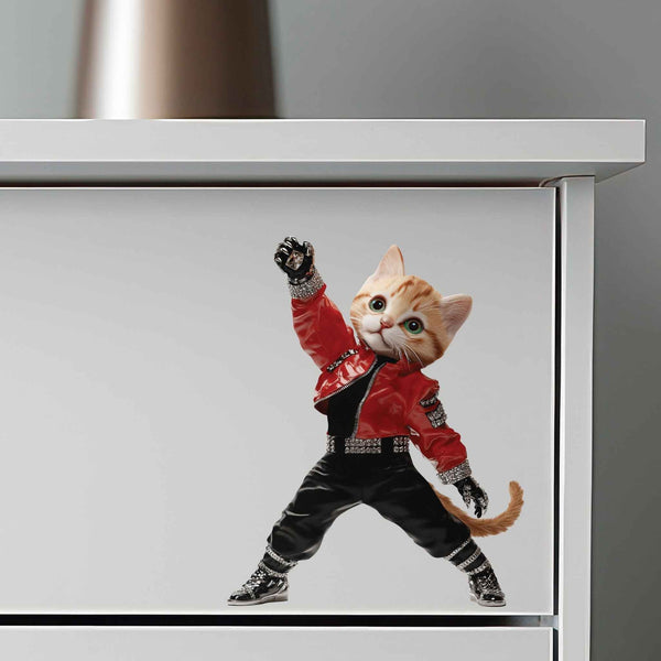 80s Dancing Cat Decal - My Wonderful Walls