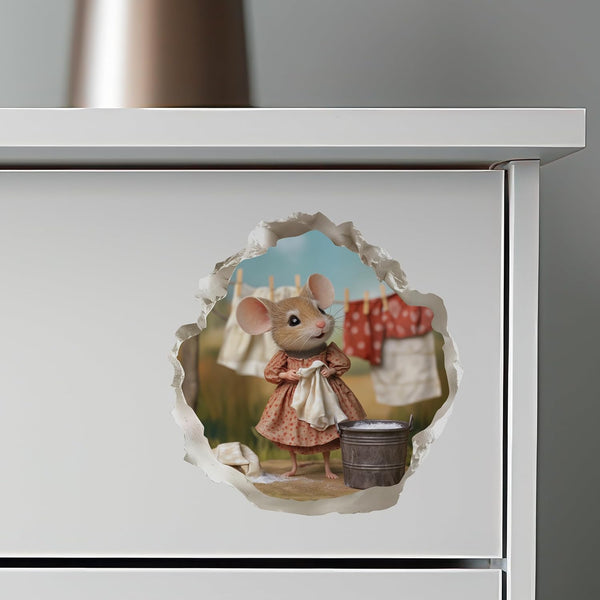 Laundry Mouse Wall Hole Sticker