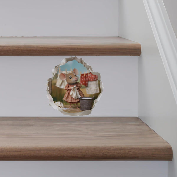 Laundry Mouse Wall Hole Sticker
