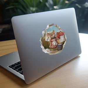 Laundry Mouse Wall Hole Sticker
