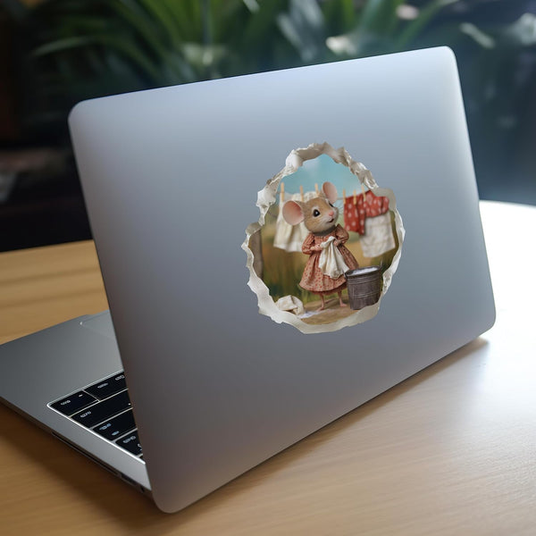 Laundry Mouse Wall Hole Sticker
