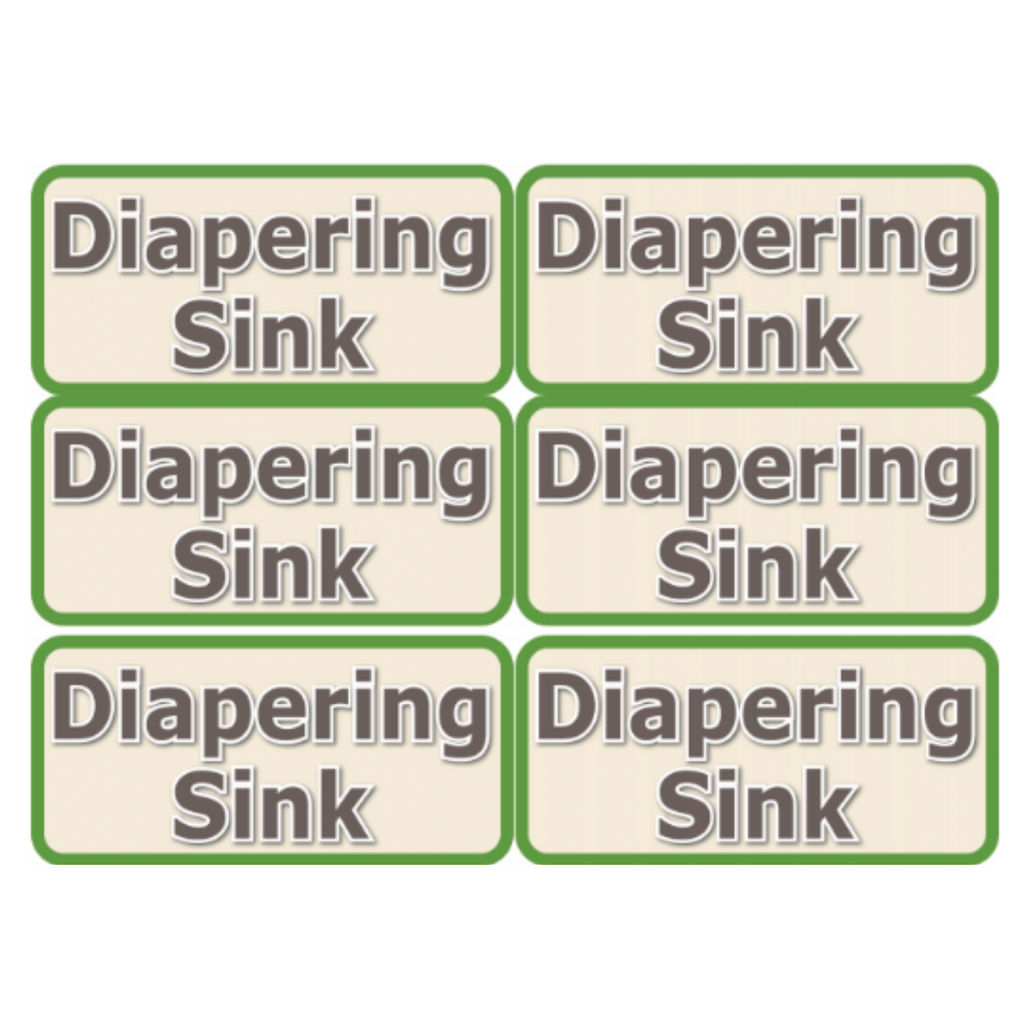 Diapering Sink Signs