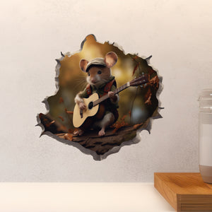 Acoustic Guitar Mouse decal above countertop