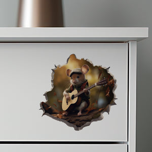 Acoustic Guitar Mouse decal on dresser