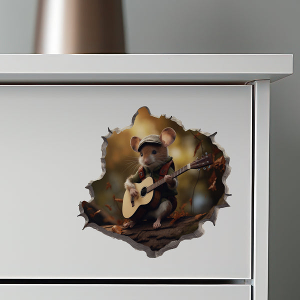Acoustic Guitar Mouse decal on dresser