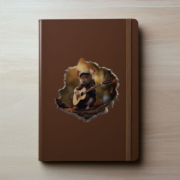 Acoustic Guitar Mouse decal on notebook