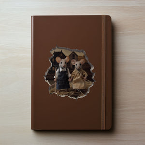 American Gothic Mice decal on notebook