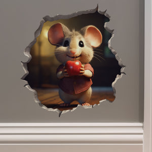 Apple Mouse decal on wall