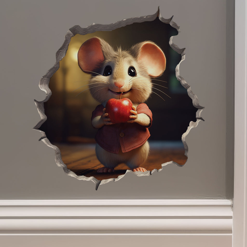 Apple Mouse decal on wall