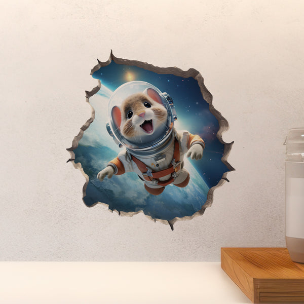 Astronaut Mouse decal above countertop