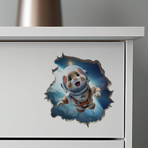 Astronaut Mouse decal on dresser