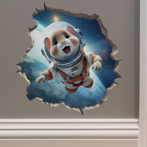 Astronaut Mouse decal on wall