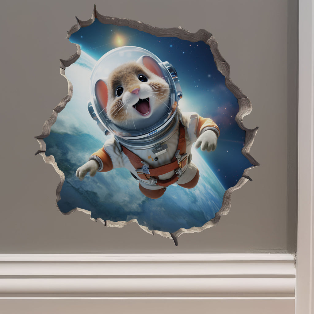 Astronaut Mouse decal on wall