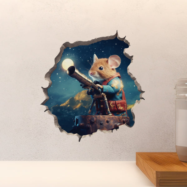 Astronomer Mouse decal above countertop