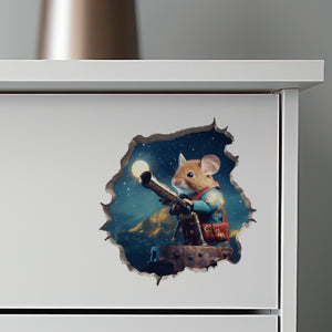 Astronomer Mouse decal on dresser