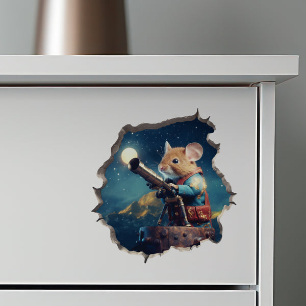 Astronomer Mouse decal on dresser