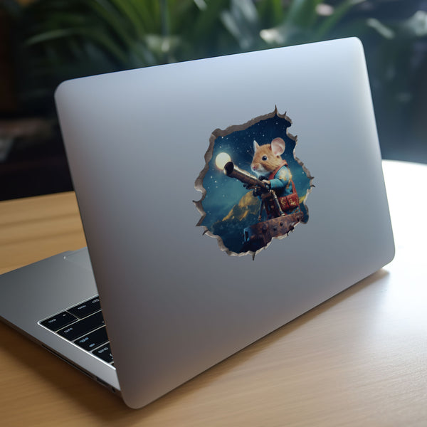 Astronomer Mouse decal on laptop