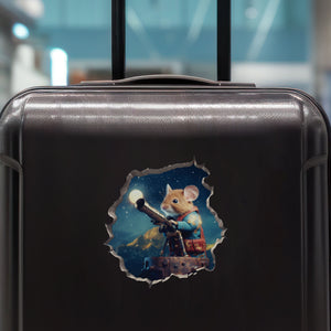 Astronomer Mouse decal on luggage