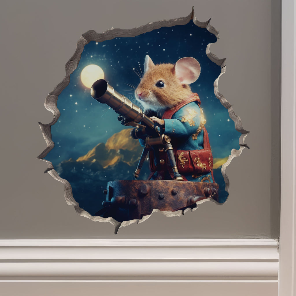 Astronomer Mouse decal on wall