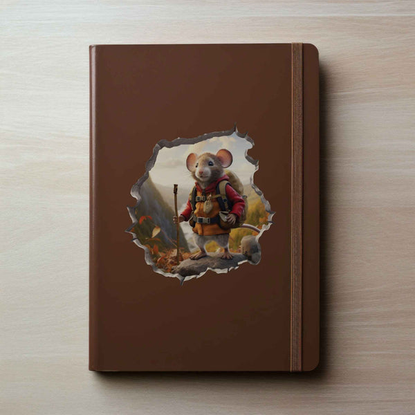 Autumn Hiker Mouse Hole Decal - My Wonderful Walls