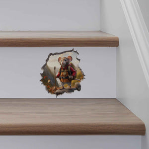 Autumn Hiker Mouse Hole Decal - My Wonderful Walls