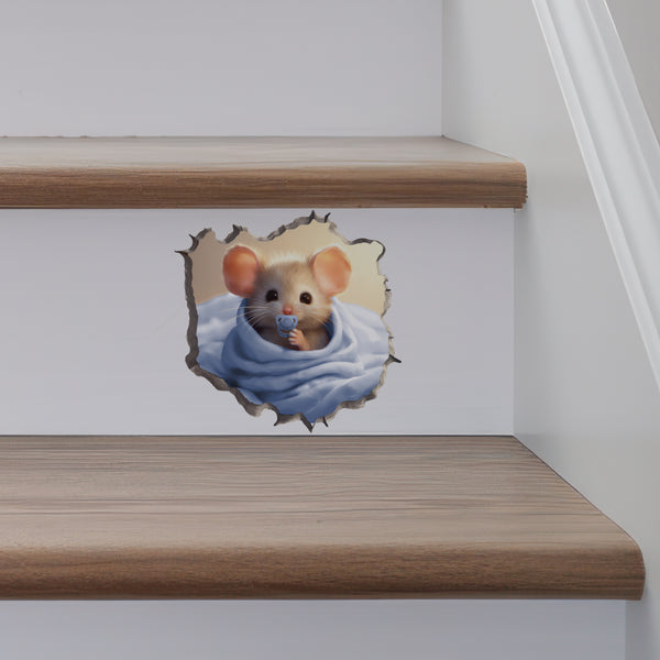 Baby Boy Mouse decal on stairs