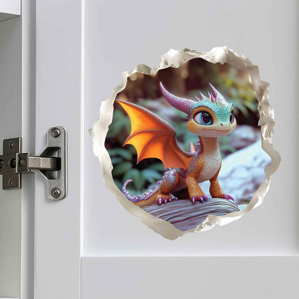 Baby Dragon Hole Decal - My Wonderful Walls