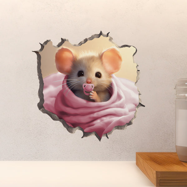 Baby Girl Mouse decal on countertop