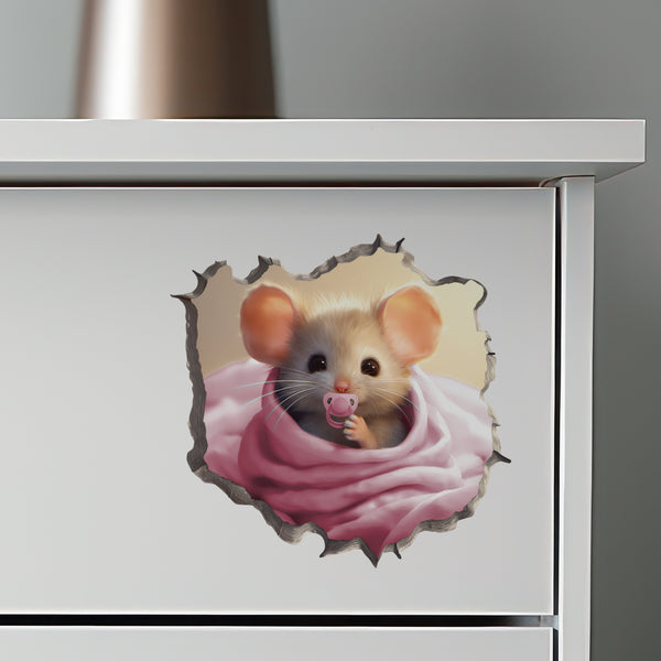 Baby Girl Mouse decal on dresser