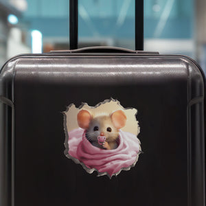 Baby Girl Mouse decal on luggage