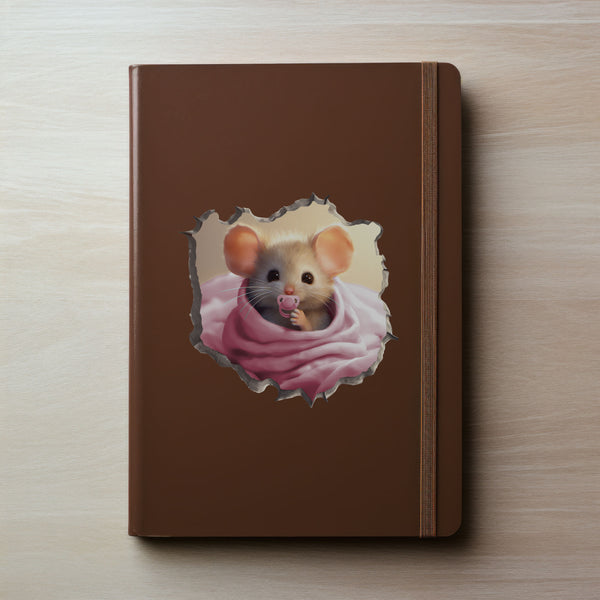 Baby Girl Mouse decal on notebook